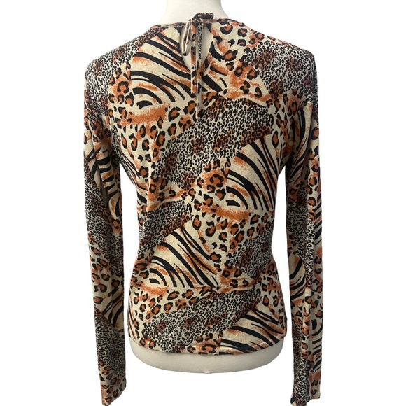 Joseph A. Vintage Silk fine knit sweater leopard animal print size medium womens - Picture 3 of 7